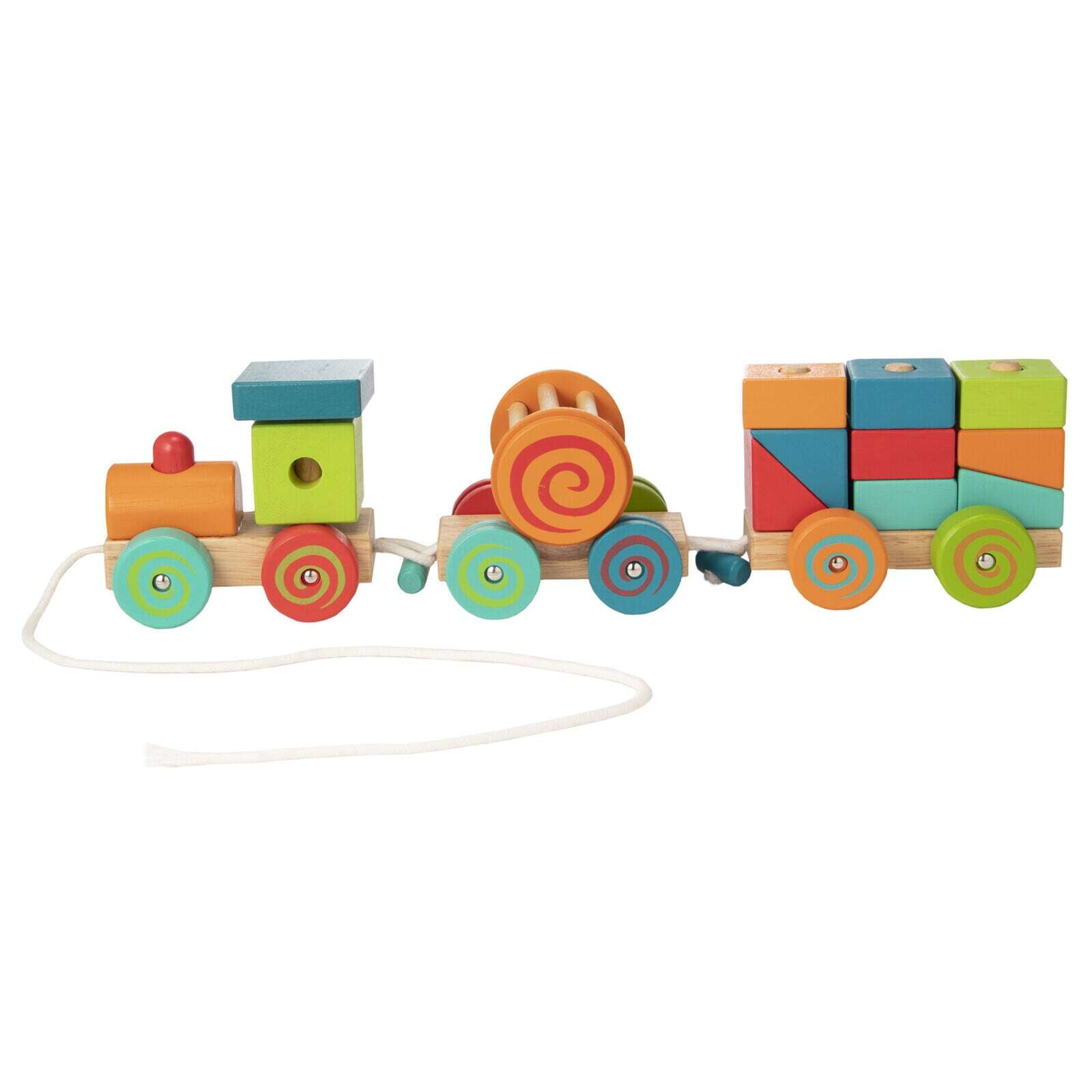 Egmont Toys エグモントトイズ 木製 汽車のブロックつみき プルトイ 引っ張るおもちゃ 木のおもちゃ ギフト プレゼント 出産祝い