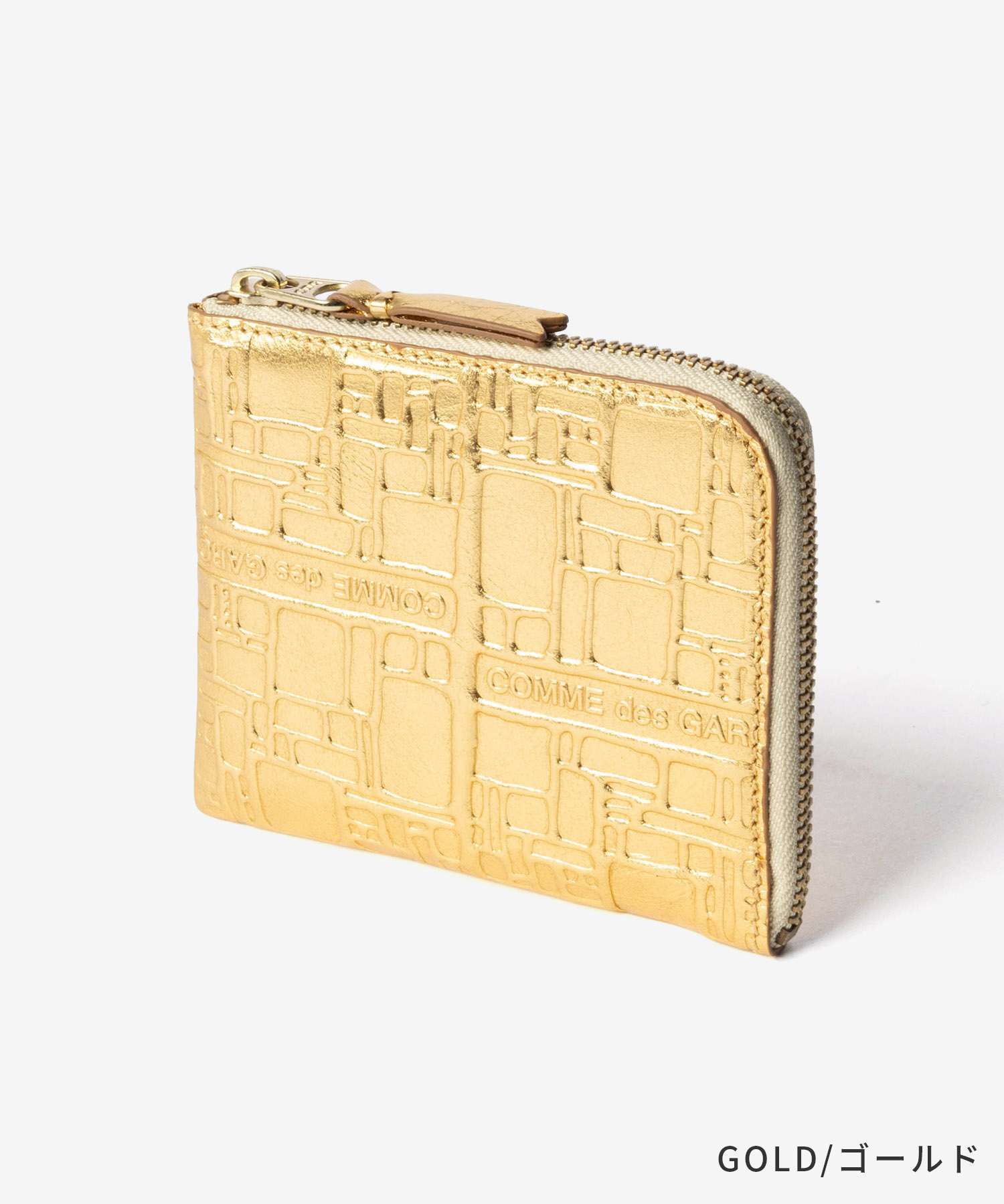 コムデギャルソン COMME DES GARCONS EMBOSSED LOGOTYPE エンボスロゴタイプ HALF ZIP WALLET ハーフジップ ウォレット SA3100EG ミニ財布 L字ファスナー コインケース ユニセックス 財布