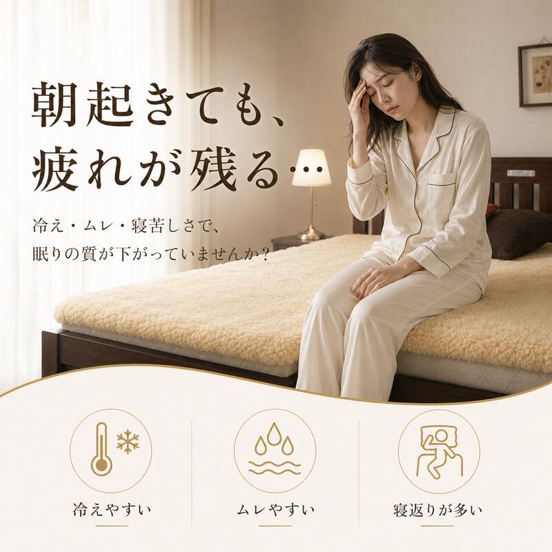 ベッド 寝具 ムートンシーツ 日本製 シングル 100×200cm スプリングラム 毛長35mm 極厚 ムートン 敷きパッド 羊毛100％ 高級 天然羊毛 体圧分散 吸湿 放湿 あったか 冬用 夏も快適 防寒 パッド 国産 快眠 ふわふわ 高密度