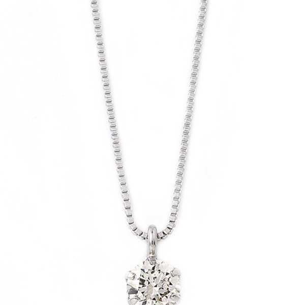 ダイヤモンド ネックレス 一粒 プラチナ Pt900 0.1ct 6本爪 シンプル ペンダント レディース アクセサリー ジュエリー 鑑定カード付き ギフト プレゼント 誕生日 記念日