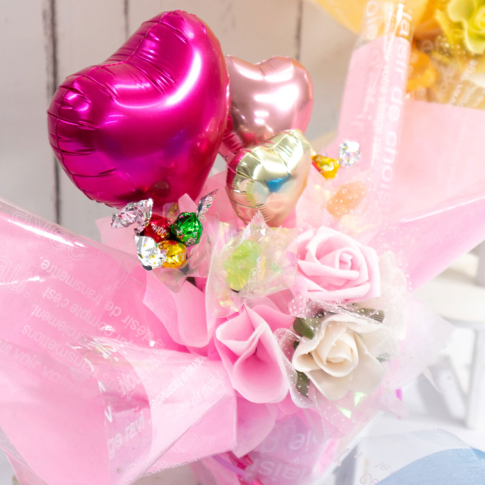 キャンディー バルーンフラワー アレンジ 送料無料 花 プレゼント 造花 ブーケ 卒業 卒園 ギフト オレンジ ピンク 水色 誕生日 女性 友達 退職祝い 上司 還暦祝い 結婚記念日 母の日 両親 子供会 発表会 推し活 カスタム 選べる 風船 開店祝い