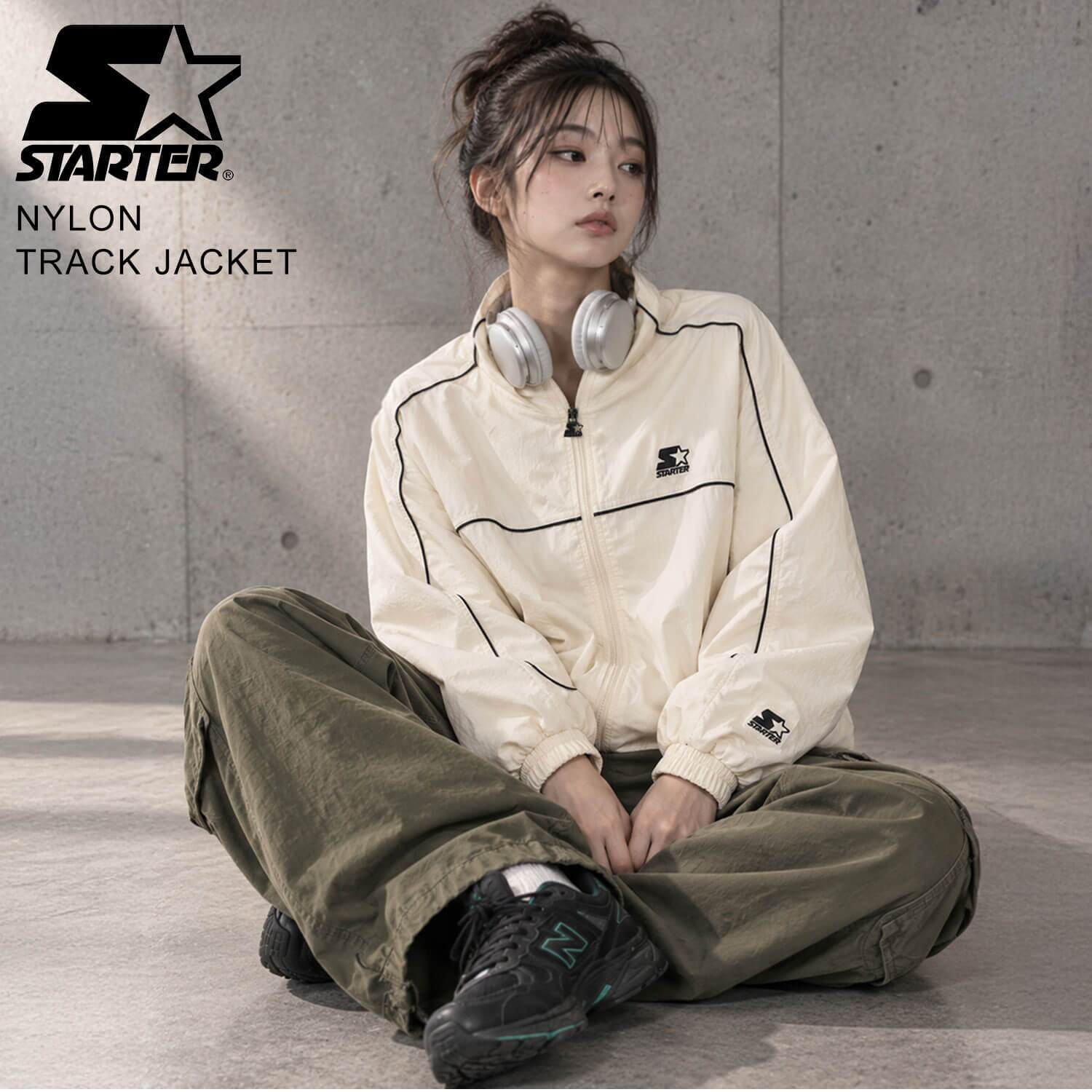 STARTER スターター スタンドブルゾン レディース メンズ sbm-6253トラックジャケット ナイロン タスラン メッシュ裏地 パイピング ワッペン ロゴ 刺繍 ジップアップ オーバーサイズ ストリート ヒップホップ ダンス M L XL 2026FW Karlas