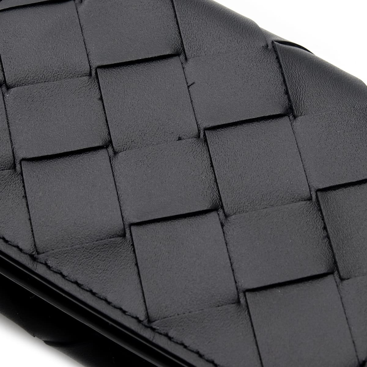 ボッテガヴェネタ 三つ折り財布 イントレチャート タイニー ミニ財布 本革 小銭入れ付き メンズ レディース ブラック BOTTEGA VENETA 751145 V3US1 8803