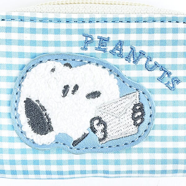 スヌーピー スマートキーケース ブルー サガラワッペンチェック SNOOPY