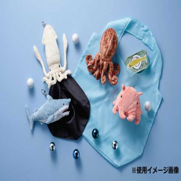 エコバッグ 折りたたみ マイバッグ ショッピングバッグ イカ 烏賊 フック付 チャーム キーホルダー コンパクト 携帯 マチ広 大容量 お買い物 おしゃれ ユニーク 雑貨 ギフト プレゼント メンズ セトクラフト