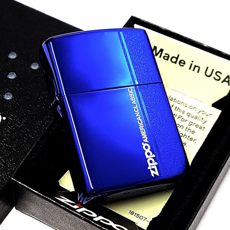 ZIPPO スマートライン イオンブルー ジッポ ライター ロゴ 青 かっこいい シンプル メンズ おしゃれ ギフト プレゼント