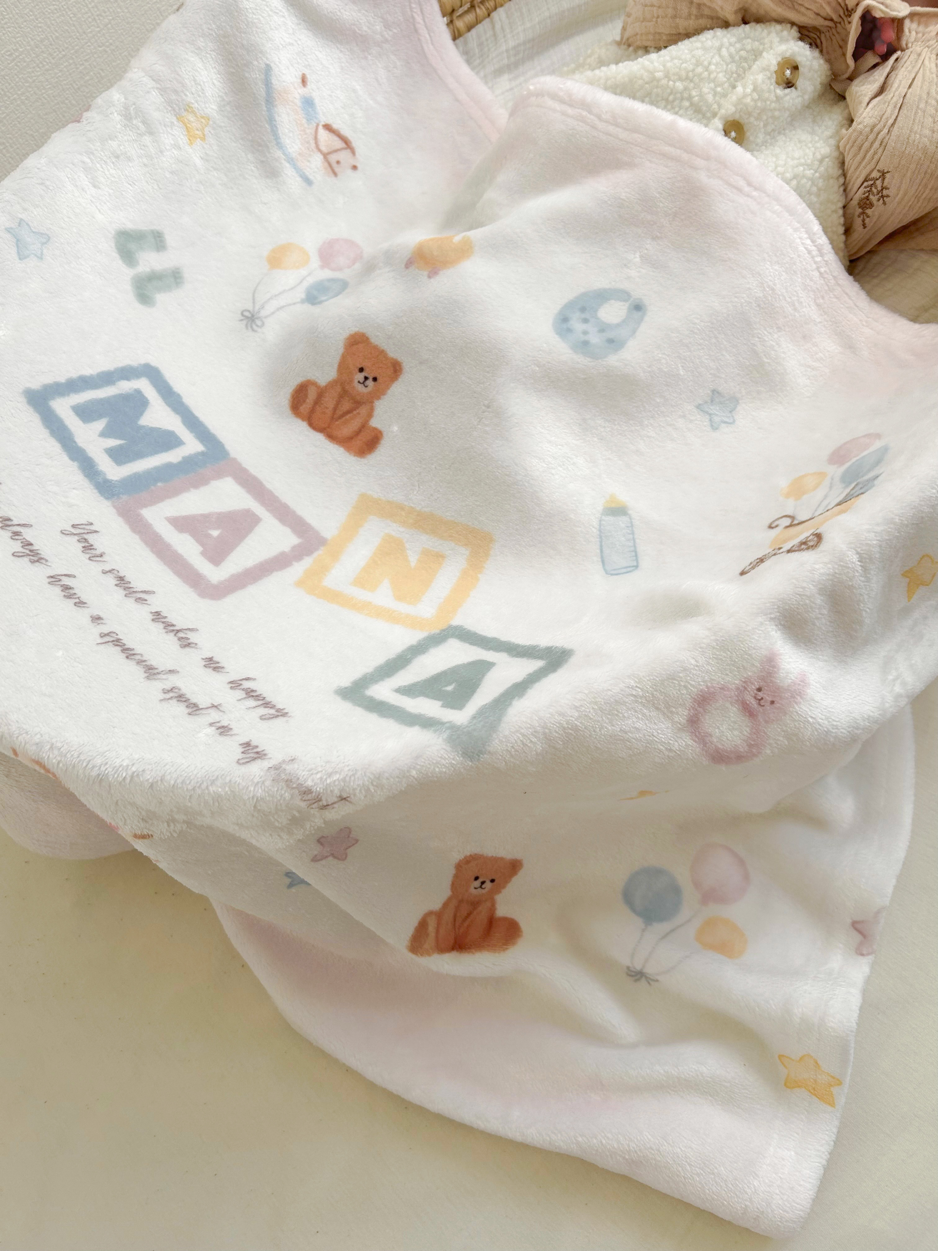 【お名前入りブランケット】Hello Baby ハローベビー 赤ちゃん 新生児 名入れ ギフト 出産祝い ニューボーン 誕生日 出産準備 撮影アイテム ベビーブランケット