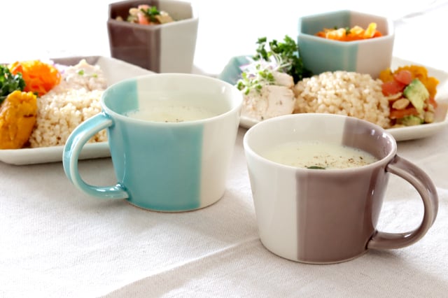 マグカップ・取皿セット / true colors line / ギフトボックス＆熨斗付き / 瀬戸焼【送料無料（北海道・沖縄を除く）】