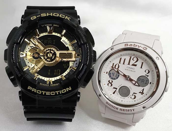 ペアウオッチ gショック恋人たちのGショック ペアウオッチ G-SHOCK BABY-G ペア腕時計 カシオ 2本セット  GA-110GB-1AJF BGA-150EF-7BJF       愛の証 クリスマス  誕生日 御祝い還暦 銀婚式 結婚記念日 婚約 人気  婚約　夫婦 高級　クリスマス プレゼント おすすめ