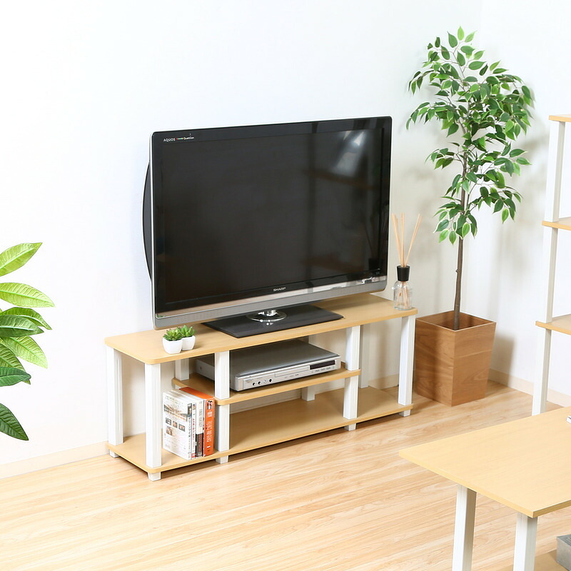 フィット TVラック W110 NA×BK ナチュラル×ブラック・ナチュラル×ホワイト 2色展開 テレビ台 ローボード リビング収納 テレビボード おしゃれ シンプル 新生活 家具 インテリア 不二貿易