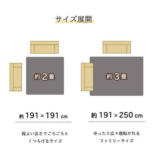 ラグ い草 ギャベ 自然素材 抗菌防臭 滑り止め不織布 約191×191cm
