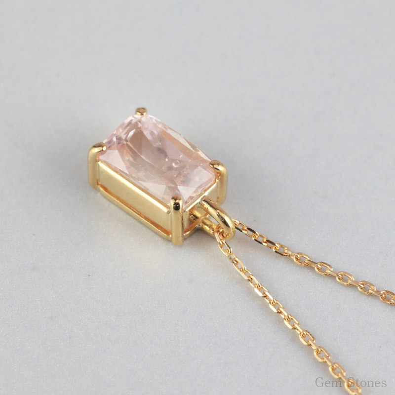 非加熱 ピーチサファイア　1.87ct ネックレス ペンダント 18金 K18 シンプル 一粒 一石 女性 プレゼント ギフト 誕生石 サファイア ピンク サファイアネックレス Drops