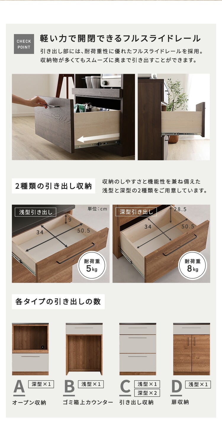 キッチンカウンター ゴミ箱収納 日本製 特殊鋼板を使った 【Lugo-ルゴ-】ゴミ箱上カウンター 60cm：