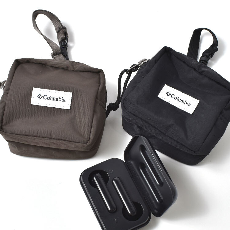 イヤホンケース コロンビア Columbia ミニポーチ 小物入れ メンズ レディース バイサイド PU2446 ストラップ付き アウトドア ブランド 小さめ コンパクト マチ付き 撥水 防水 大容量 シンプル 無地 かわいい おしゃれ 黒 ブラック 茶 ブラウン 旅行 登山 プレゼント ギフト