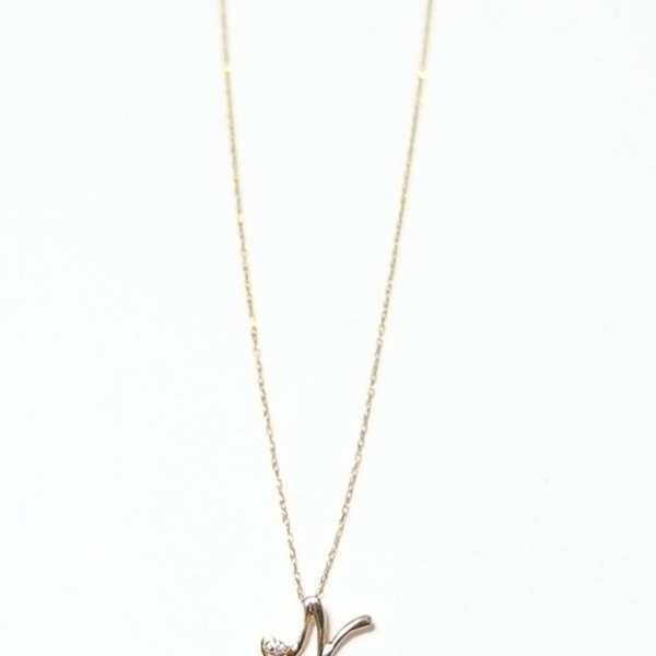 イニシャル ネックレス K18 ゴールド ダイヤモンド 0.01ct ダイヤネックレス ペンダント レディース ジュエリー アクセサリー 18金 アルファベット N プレゼント ギフト 記念日 誕生日