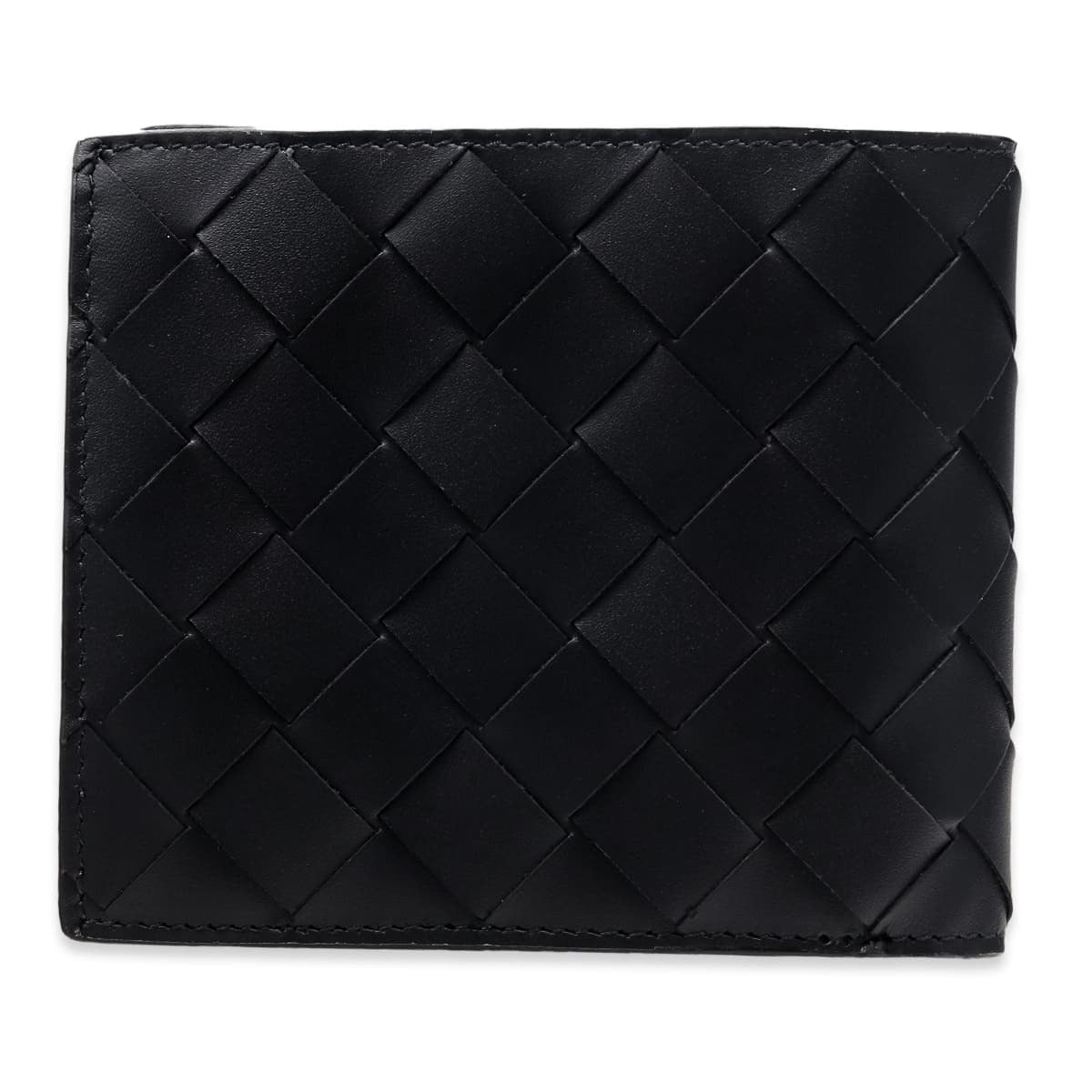 ボッテガヴェネタ BOTTEGA VENETA 二つ折り財布 メンズ レディース イントレチャート 本革 レザー ブラック 黒 小銭入れ付き カード4枚 札入れ コンパクト財布 749412 V3US1 8803