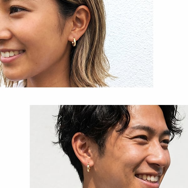 【送料無料】ハワイアンジュエリー ピアス フープピアス サージカルステンレス アクセサリー イエローゴールド プルメリア スクロール レディース ギフト プレゼント