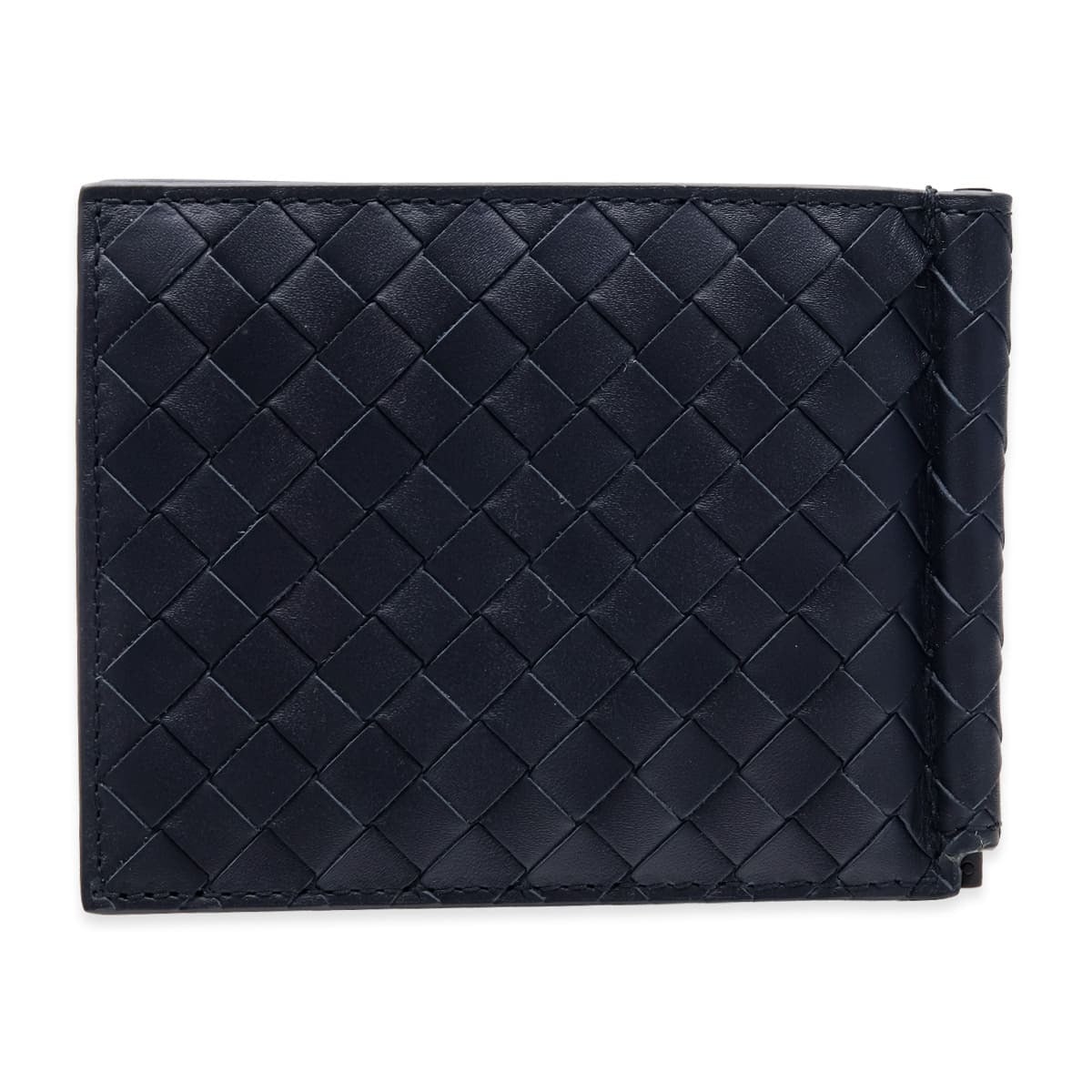 選べる2色 ボッテガヴェネタ 二つ折り財布 メンズ マネークリップ イントレチャート BOTTEGA VENETA 小銭入れなし カード入れ6枚 本革 レザー エスプレッソ ネイビー 薄型 123180 V47W1