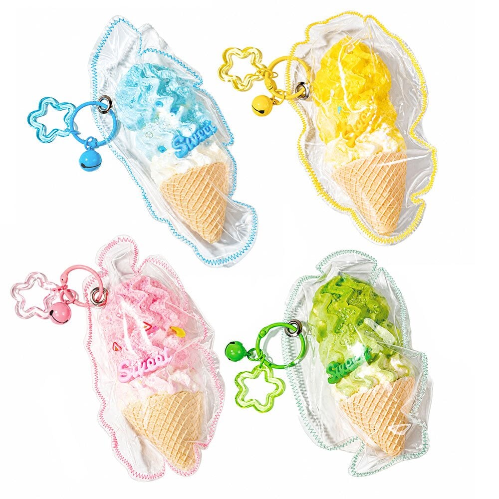 スクイーズ ソフトクリーム アイス お菓子 スイーツ キーホルダー おもちゃ [ エール とろもち！ソフトクリーム シリコンパック ] キッズ 子供 女の子 誕生日 クリスマス プレゼント ストレス解消