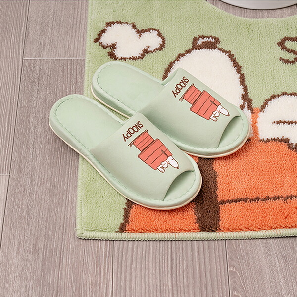 スヌーピー スリッパ ドッグハウス グリーン キッチン SNOOPY