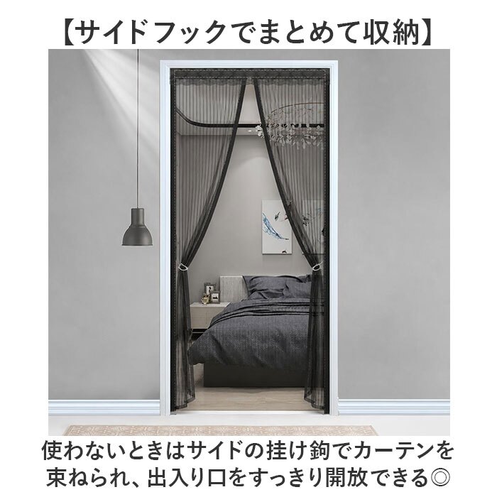 簡易網戸 通販 マグネット式 防虫ネット ドア用網戸 勝手口網戸 取り付け簡単 網戸張り替え 玄関ドア用 蚊帳カーテン 虫除けネット 面ファスナー 自然風換気対策 省エネ対策 網戸カーテン玄関用 ＤＩＹキット網戸 防虫対策