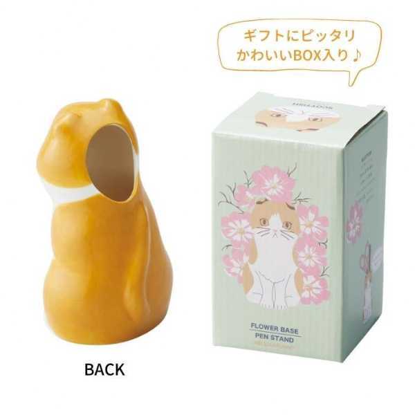 スコティッシュフォールド ペンスタンド フラワーベース 陶器 磁器 おしゃれ かわいい 猫雑貨 インテリア小物 置物 贈り物 ギフト プレゼント 卓上収納 セトクラフト
