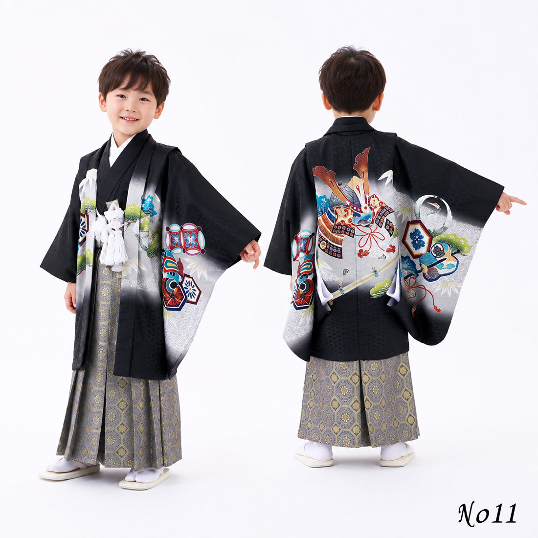 七五三 着物 男の子 5歳 袴 PO-112 購入 販売 鷹兜松 鷹 兜 男児 753 羽織袴 羽織 袴セット 男の子袴 セット 和装 レトロ 龍 子供 五歳 5才 お正月 ボーイズ