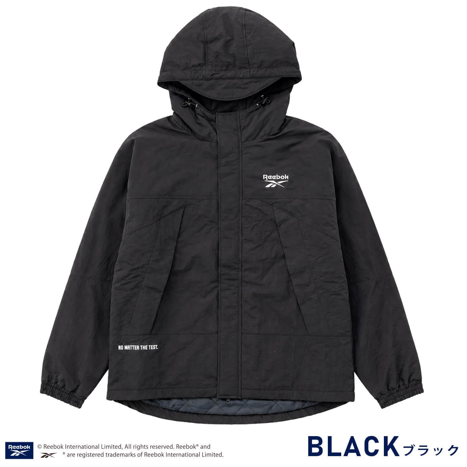 【予約】Reebok リーボック マウンテンパーカー メンズ 長袖 アウター ブルゾン スタンド フルジップ フーディ 中綿 キルト 軽量 防風 あたたかい ロゴ 刺繍  ブランド 大きいサイズ ゆったり ユニセックス 春 秋 冬 M L LL 黒 紺 2026fw karlas