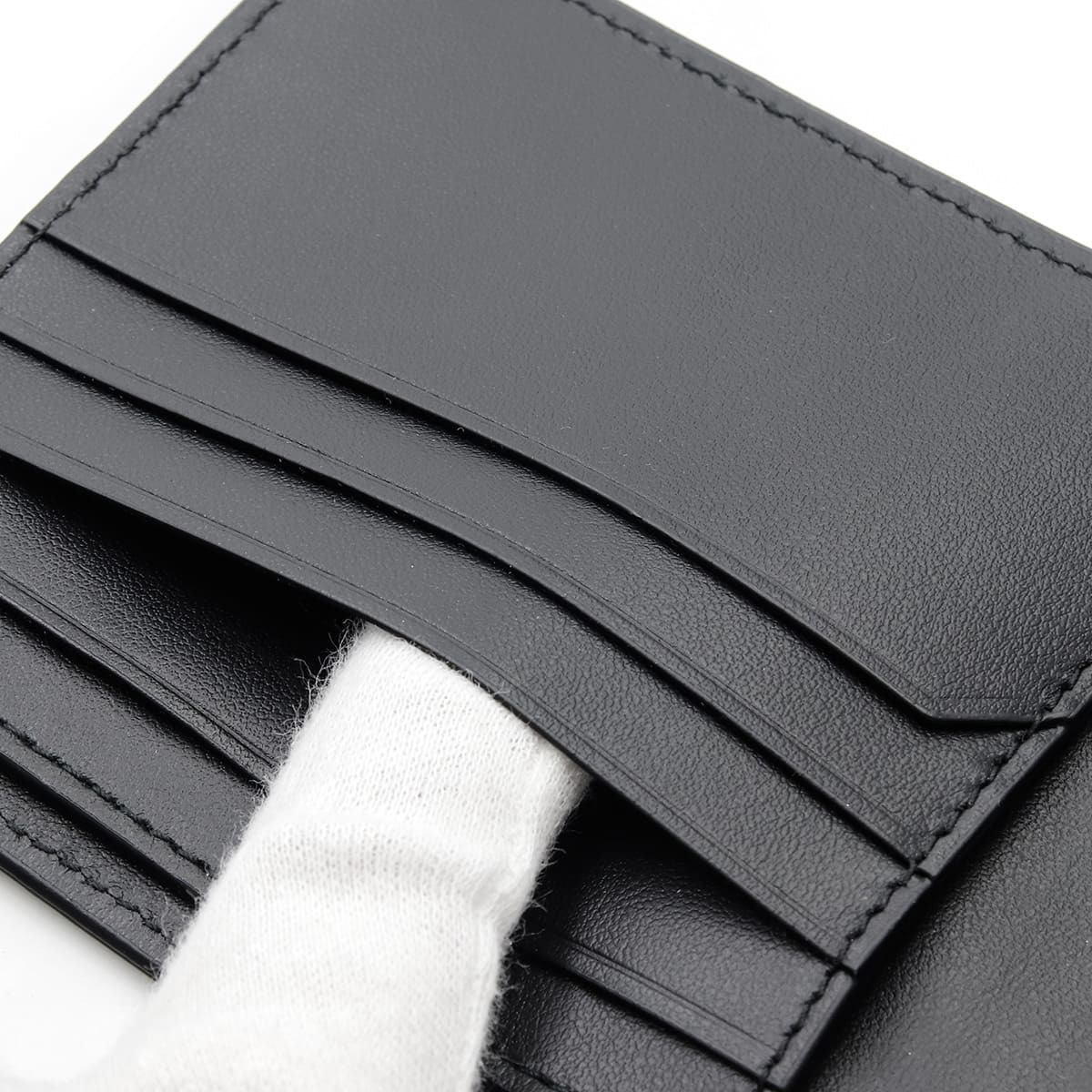 ボッテガヴェネタ 二つ折り財布 イントレチャート メンズ レザー コンパクト財布 カード入れ8か所 ブラック 黒 BOTTEGA VENETA 796966 V69G1 8803
