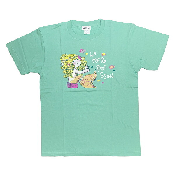 水森亜土 カラーTシャツ(M) ニンギョ ミント アパレル 送料込み