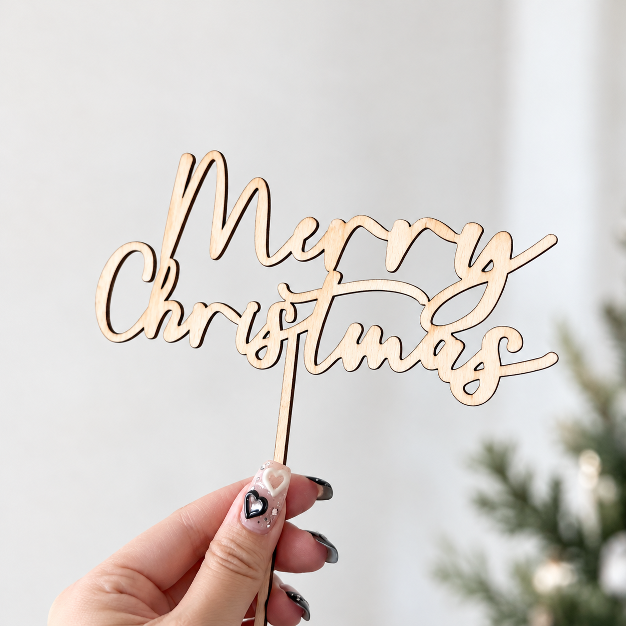 クリスマスケーキ トッパー MerryChristmas メリークリスマス クリスマス 木製トッパー ケーキピック 木製レター クリスマスフォト メリークリスマス Xmas インスタ映え 写真撮影小物