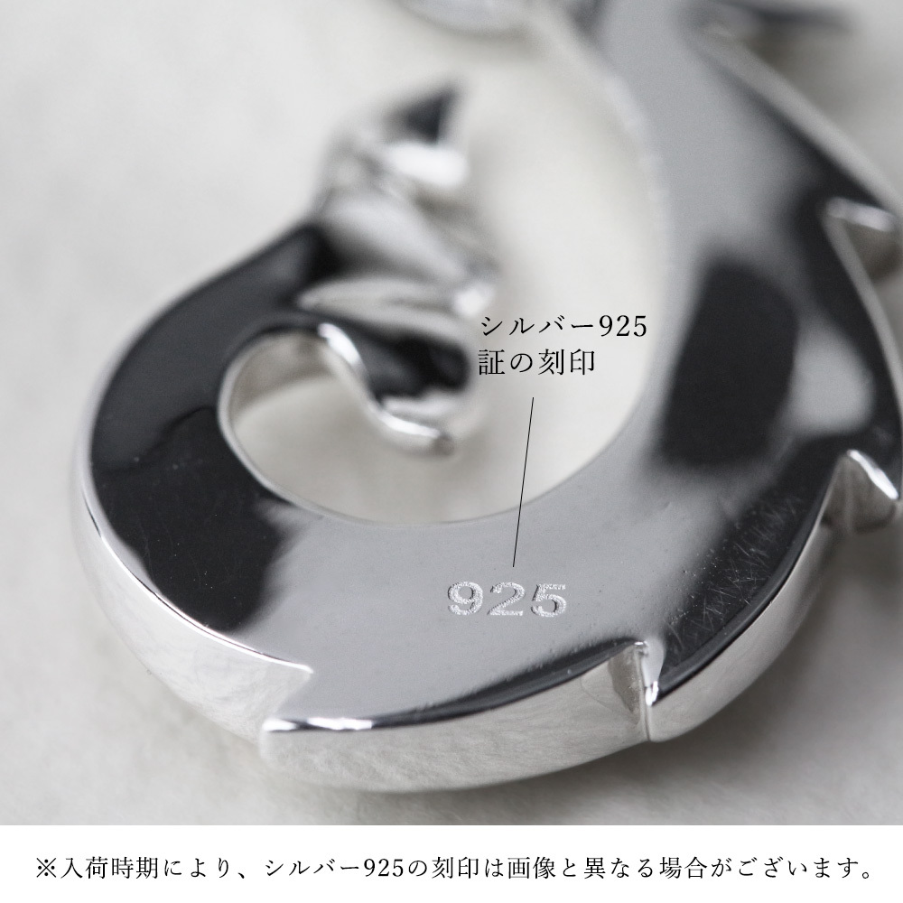ハワイアンジュエリー ネックレス フィッシュフック モアナ ネックレス 刻印 無料 誕生石入れ可 Mサイズ ロジウムコーティング シルバー925 ギフトラッピング可能 チェーン 長さ選べる プレゼント ハロウィン 【品番：CG-SP3401】