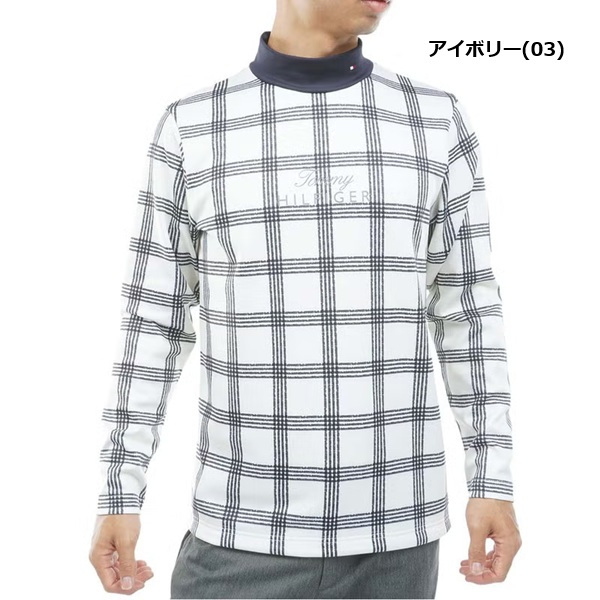 トミーヒルフィガー ゴルフ メンズ スムース裏起毛 チェック柄 長袖ハイネックシャツ TOMMY HILFIGER THMA672 2026年秋冬モデル お誕生日祝い お祝い 記念品 お父さん 父の日 彼氏 男性 30代 40代 50代 60代  還暦祝い 敬老の日 人気プレゼント プレゼント