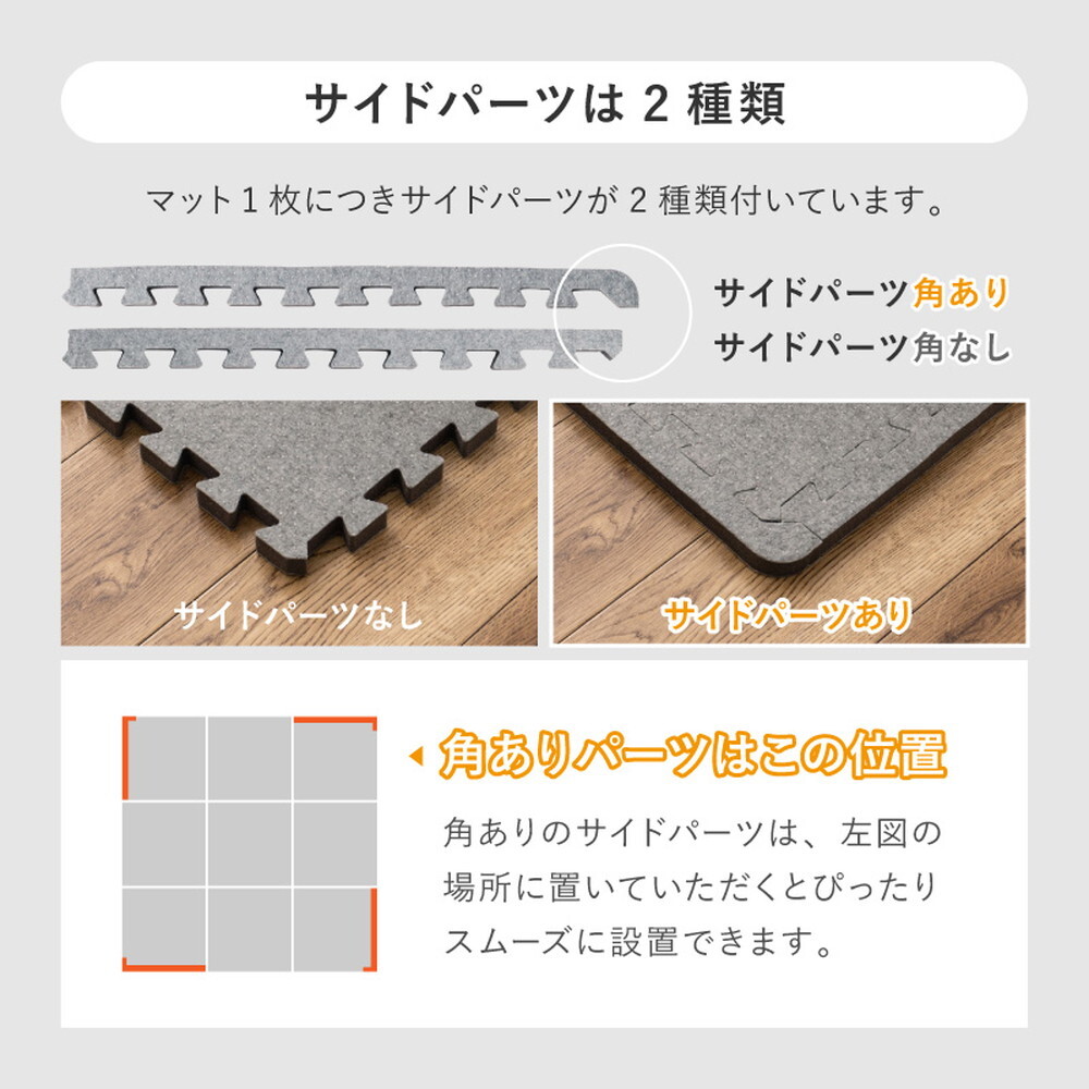 ラグ カーペット 【4枚セット】ジョイントアンダー 厚み増し太郎 アツマシ 約61×61cm の下に敷くマット ジョイントマット ジョイント式 下敷き 防音 滑り止め ふかふか 厚手 低反発