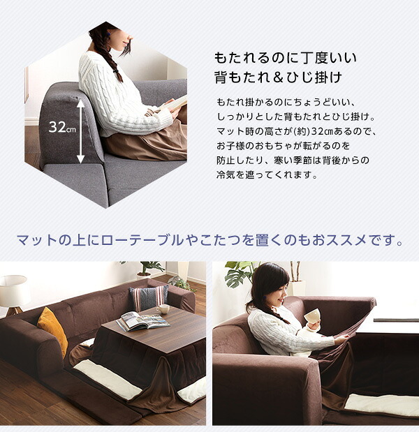 フロアマット付きソファ Mサイズ 幅200cm カバーリング 洗える 日本製 フロアソファ ローソファ マット付き 2WAY プレイマット リビング ソファー 国産 シンプル おしゃれ かわいい ウレタンフォーム カバー洗濯 リラックス リビングソファ