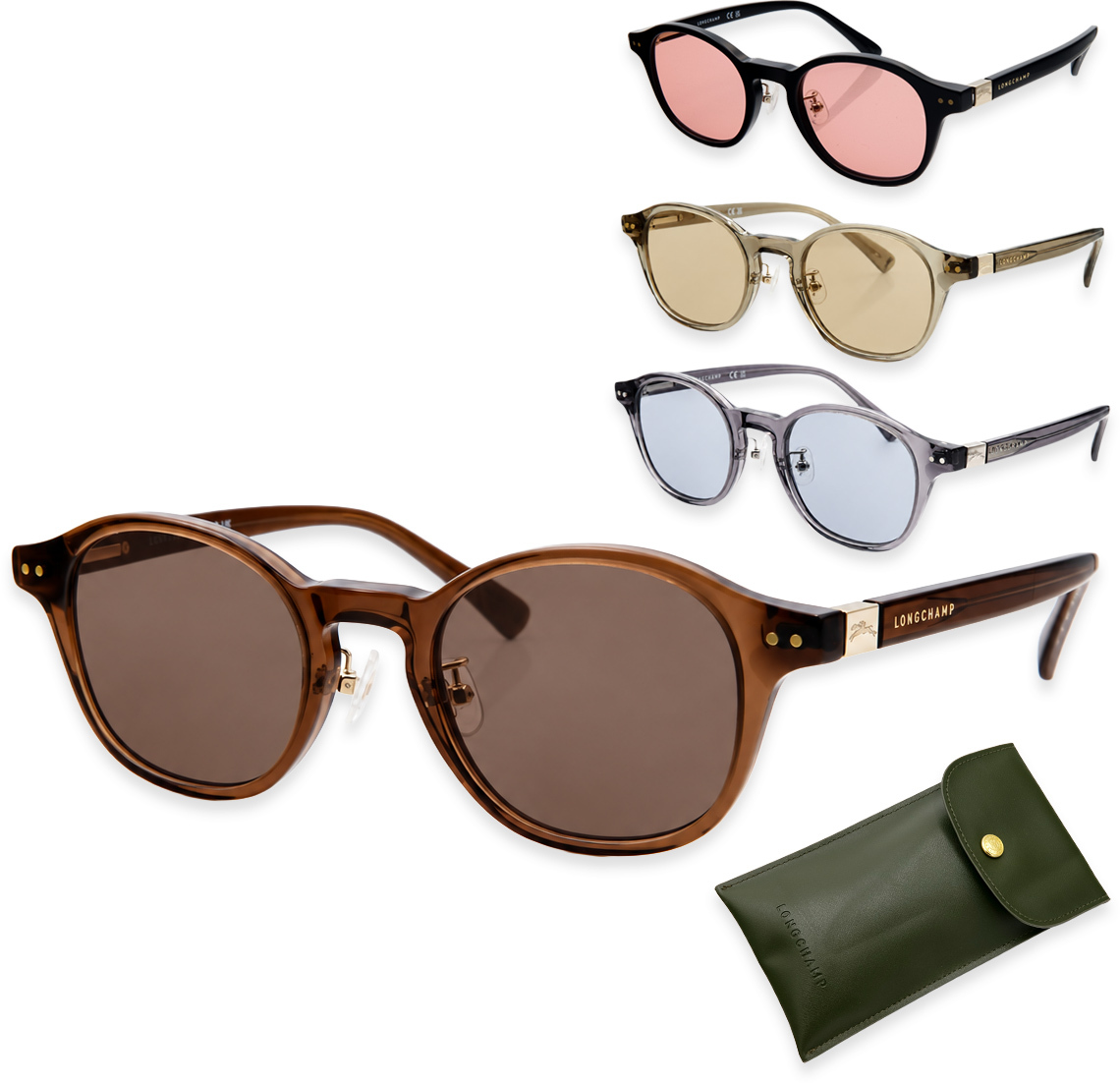 選べる4色 LONGCHAMP ロンシャン サングラス レディース LO2750LBJ 46サイズ カラーレンズ UVカット 紫外線対策 ボストン型 ローブリッジフィット アジアンフィット 小さめ ブラック グレー ブラウン オリーブ ソフトケース 眼鏡拭き付き