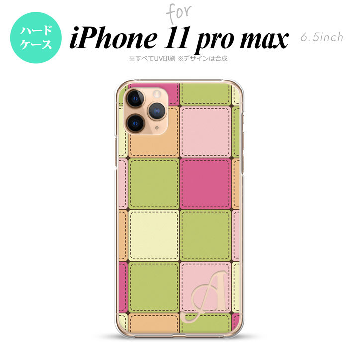 iPhone11ProMax iPhone11pro max スマホケース ハードケース パッチワーク ミックスF 緑 +アルファベット メンズ レディース nk-i11pm-1676i
