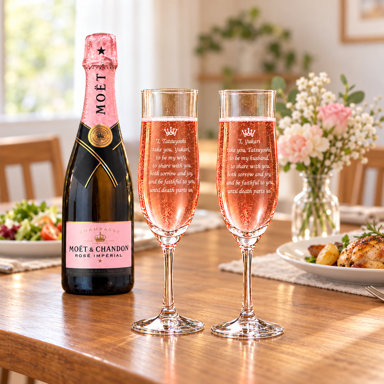 卒業 退職 名入れ ペアギフト SXX 酒セット モエ・エ・シャンドン ロゼ・アンペリアル ハーフ 375ml & フルートシャンパングラス プロローズ 2点 布張りBOX入り / プレゼント ギフト 両親 夫婦 結婚 金婚式 銀婚式 退職 記念 誕生日 長寿 祝い