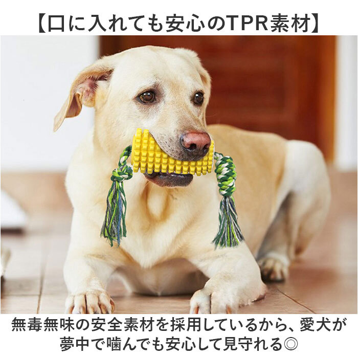 デンタルケア 通販 犬用歯ブラシ 音が出るおもちゃ トウモロコシ型 引っ張りロープ 強力吸盤付き ストレス解消 運動不足解消 犬用知育玩具 壊れないおもちゃ 耐久性抜群 小型犬用おもちゃ 中型犬用おもちゃ 大型犬用おもちゃ ペット用玩具 犬用噛むおもちゃ