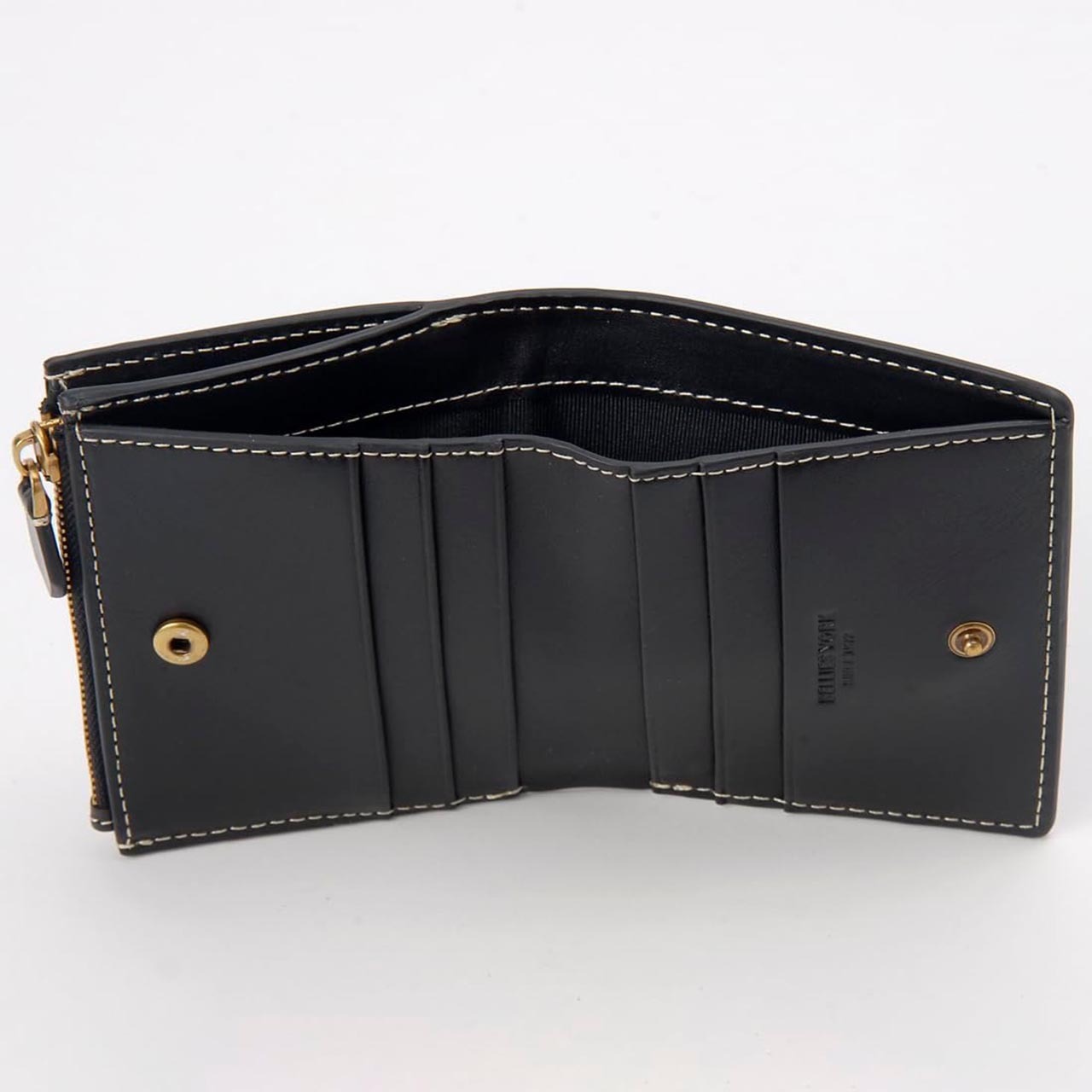 ベリーズヨーク　BELLIES YORK　コンパクト財布　二つ折り財布　BYTM1882BK　ブラック　黒色　ベジタブルタンニン　イタリアンレザー　牛革　”エイジングを楽しむ革小物”