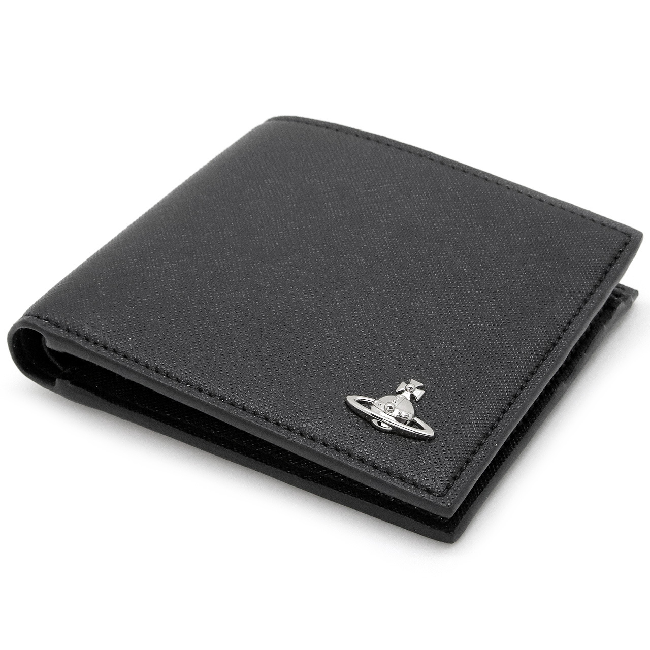 ヴィヴィアンウエストウッド 二つ折り財布（小銭入れなし） ヴィヴィアン Vivienne Westwood 財布 メンズ レディース ブラック VW4283 (5115003MM-S0021-N401) 【ラッピング無料 誕生日 お祝い プレゼント ギフト 贈り物】