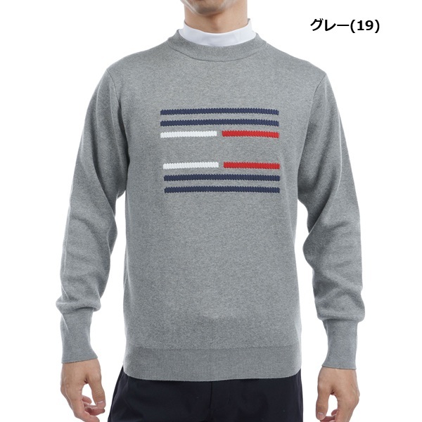 トミーヒルフィガー ゴルフ メンズ ビッグフラッグ クルーネックセーター TOMMY HILFIGER GOLF THMA459 秋冬モデル お誕生日祝い お祝い 記念品 お父さん 父の日 彼氏 男性 30代 40代 50代 60代  還暦祝い 敬老の日 人気プレゼント プレゼント