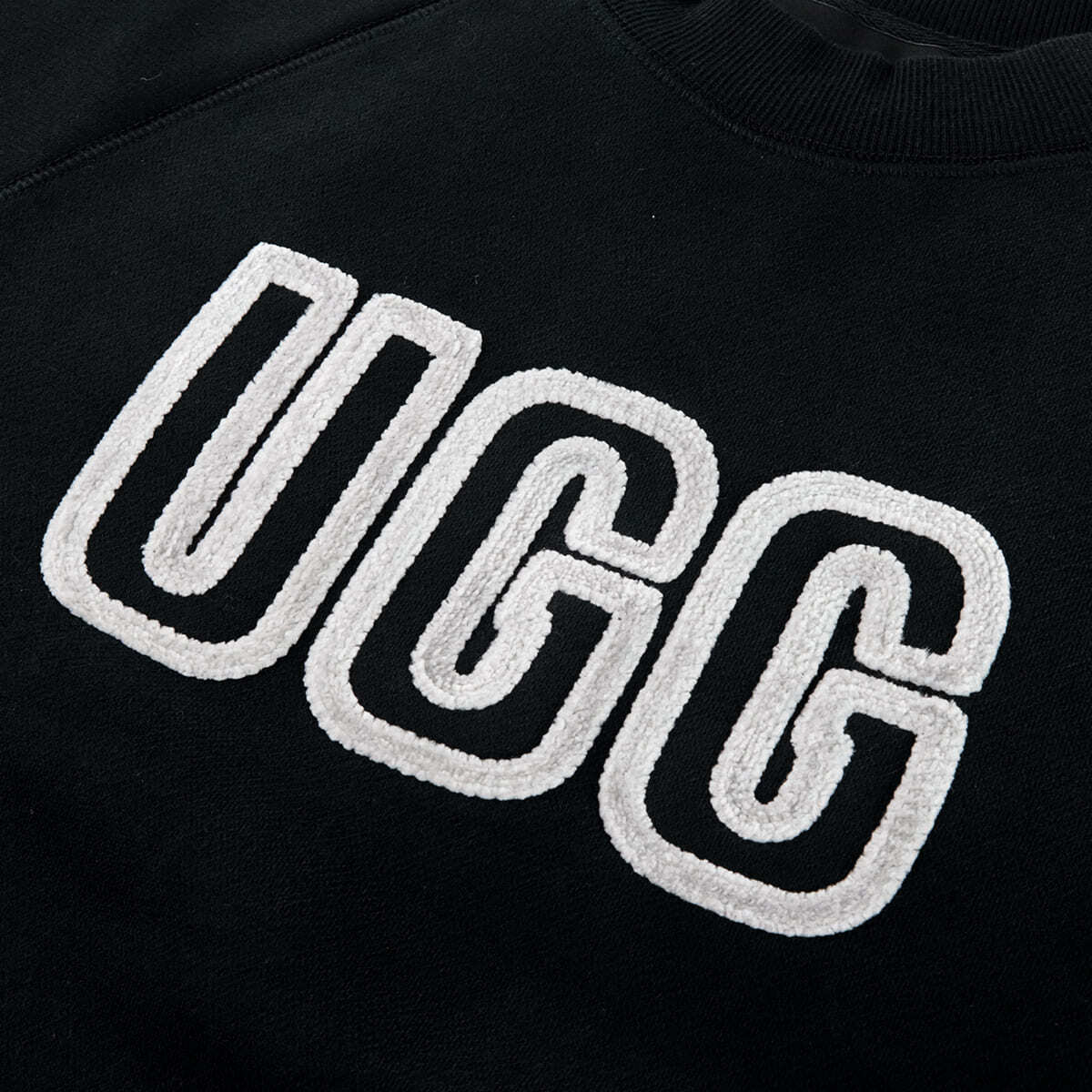 UGG アグ トレーナー レディース 1171477 LOGO CREWNECK ロゴ クルーネック スウェット 長袖 ラグランスリーブ ロゴアップリケ コットンブレンド ブラック チェスナット グレーヘザー 黒 茶色 グレー XS S M