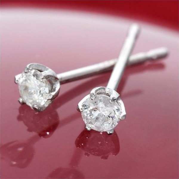 ダイヤモンドピアス プラチナ 0.1ct 一粒 ダイヤ レディース シンプル 定番 普段使い オフィス フォーマル アクセサリー ジュエリー 誕生石 ギフト プレゼント