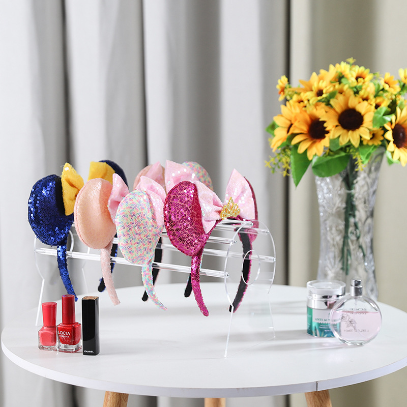 カチューシャスタンド アクリル製 ヘアバンド収納ラック 透明 ディスプレイラック ヘアアクセサリー整理 省スペース 卓上収納 店舗展示 コレクション整理 保管用 NB0HN6Q6FKX