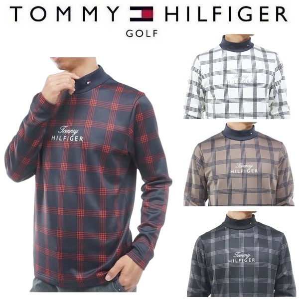 トミーヒルフィガー ゴルフ メンズ スムース裏起毛 チェック柄 長袖ハイネックシャツ TOMMY HILFIGER THMA672 2026年秋冬モデル お誕生日祝い お祝い 記念品 お父さん 父の日 彼氏 男性 30代 40代 50代 60代  還暦祝い 敬老の日 人気プレゼント プレゼント