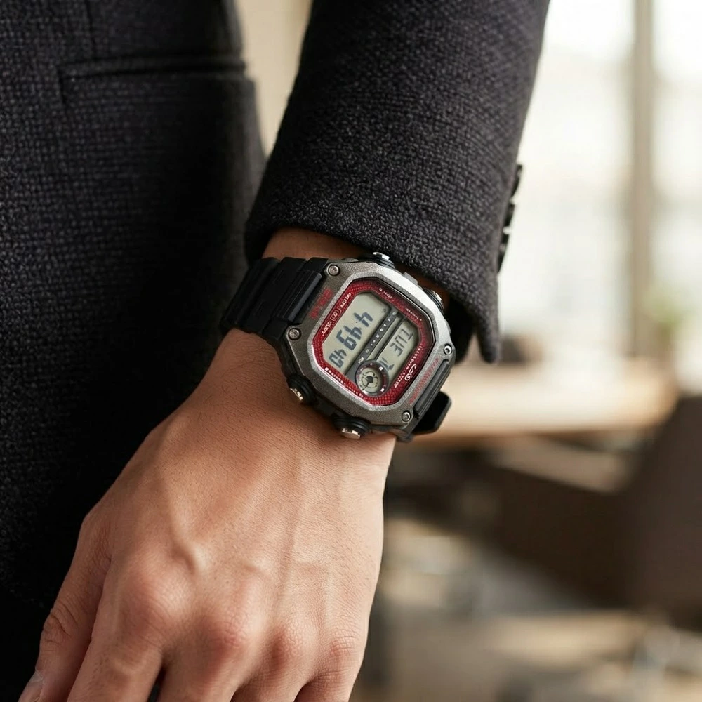 箱なし カシオ 腕時計 メンズ CASIO ブラック レッド デジタル 200m防水 10年電池 ワールドタイム ストップウォッチ タイマー アラーム LEDライト スポーツ アウトドア 海外モデル 逆輸入 誕生日 プレゼント ギフト 成人 卒業 入学