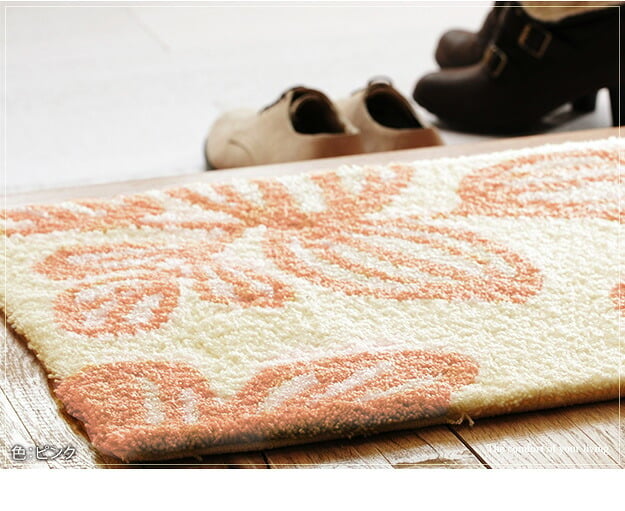 玄関マット 室内 洗える 玄関マット 〔エルブ〕 75x45cm 屋内 長方形 柄 おしゃれ エントランスマット マット ラグマット ウォッシャブル 滑り止め 防ダニ スミノエ 日本製