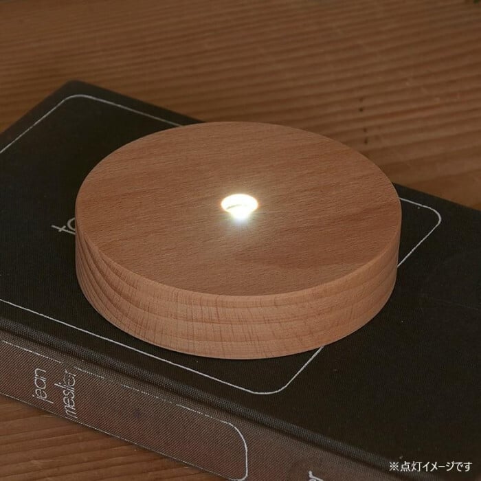 LEDライトベース ラウンド型 ディスプレイ台 LED台座 照明 ガラス雑貨 フィギュア コレクション インテリア ライトアップ 卓上 おしゃれ シンプル コードレス