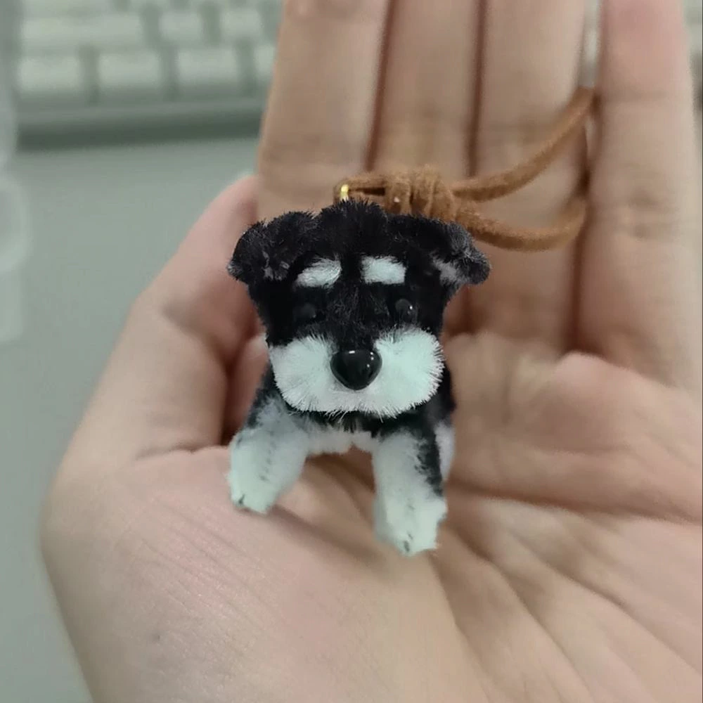 シュナウザー バッグチャーム 犬 キーホルダー ぬいぐるみ マスコット ミニチュアシュナウザー グレー ブラック 立ち耳 たれ耳 バッグアクセサリー かわいい 犬グッズ ギフト